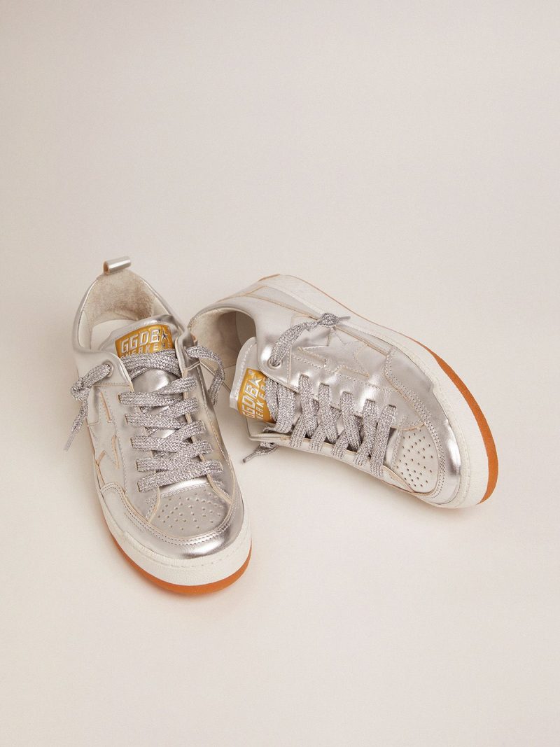 Yeah sneakers in silver laminated leather - Image 2