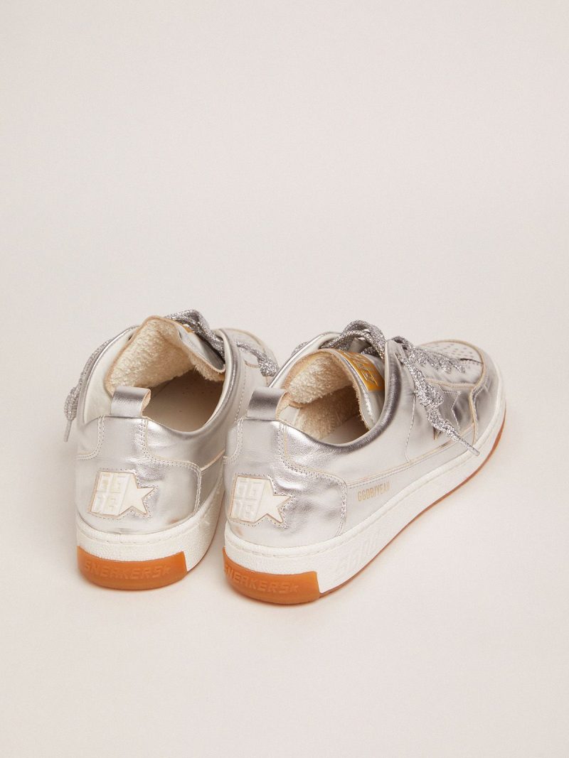 Yeah sneakers in silver laminated leather - Image 5