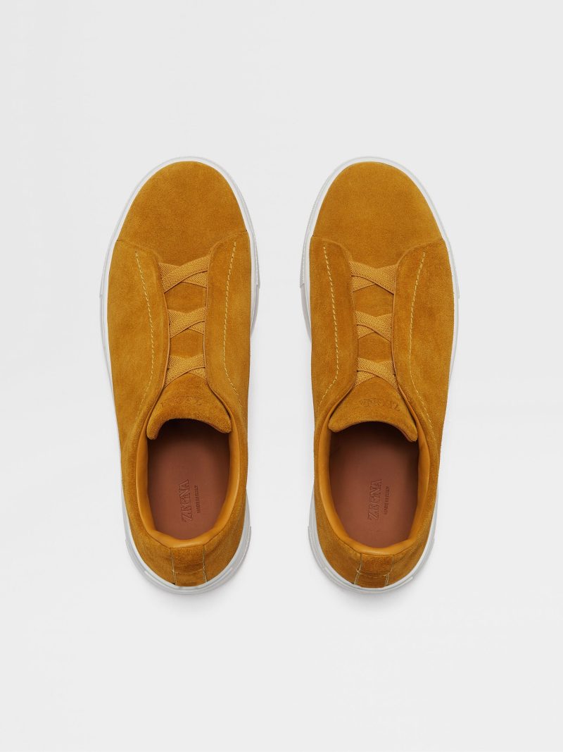 OCHRE SUEDE TRIPLE STITCH SNEAKERS - Image 4