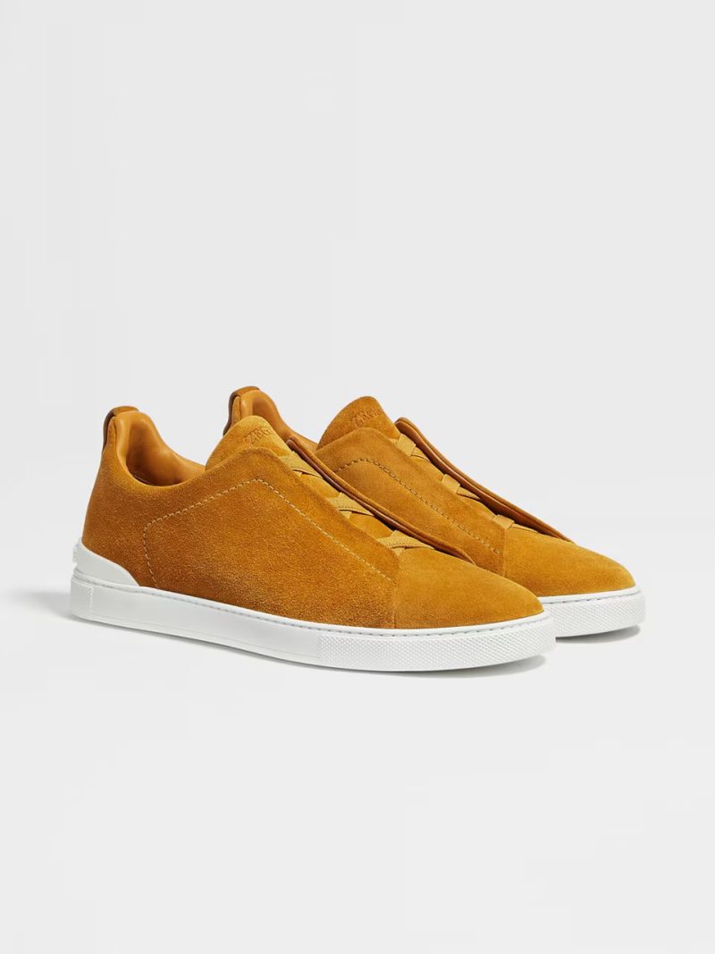 OCHRE SUEDE TRIPLE STITCH SNEAKERS