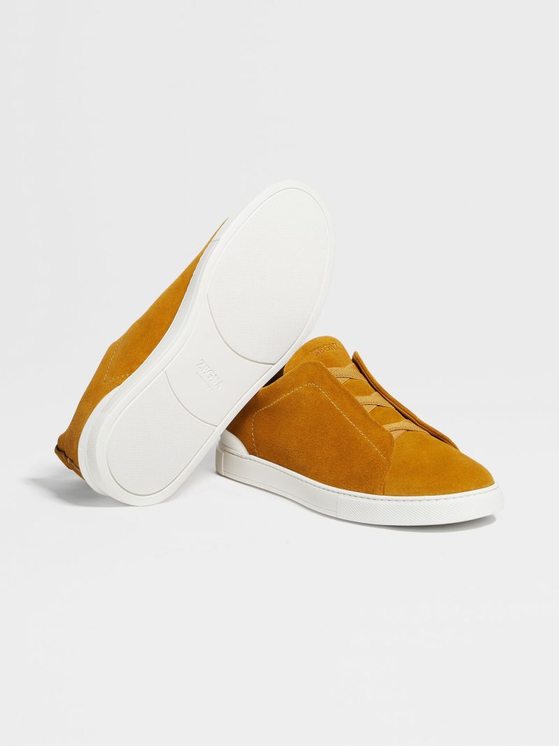 OCHRE SUEDE TRIPLE STITCH SNEAKERS - Image 5