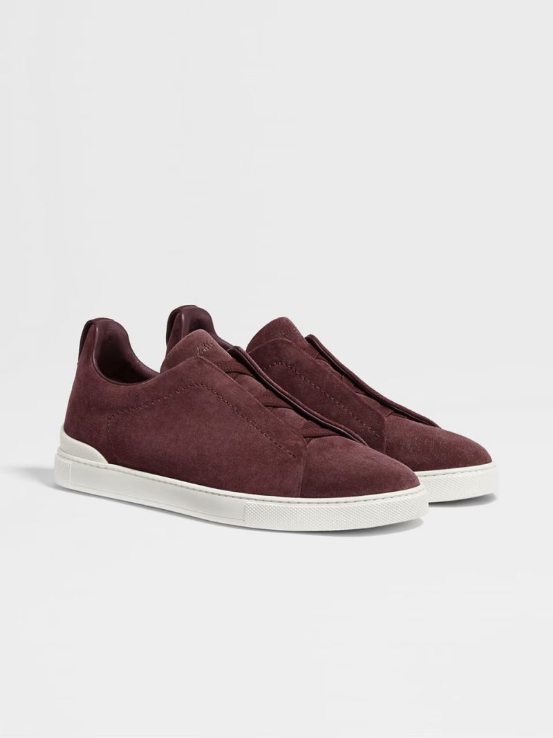 DARK PURPLE SUEDE TRIPLE STITCH SNEAKERS