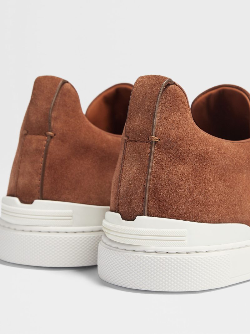 TOBACCO SUEDE TRIPLE STITCH SNEAKERS - Image 4