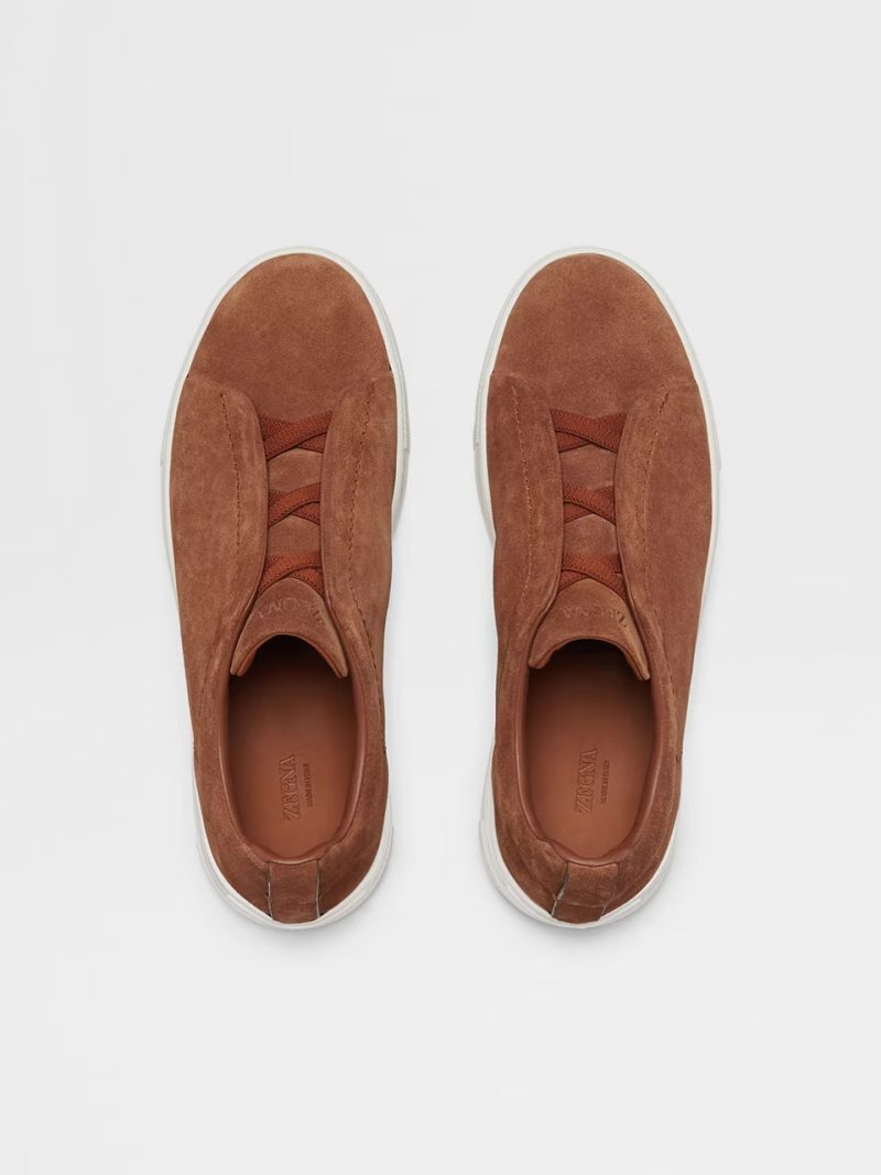 TOBACCO SUEDE TRIPLE STITCH SNEAKERS - Image 2