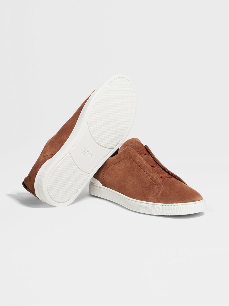 TOBACCO SUEDE TRIPLE STITCH SNEAKERS - Image 5